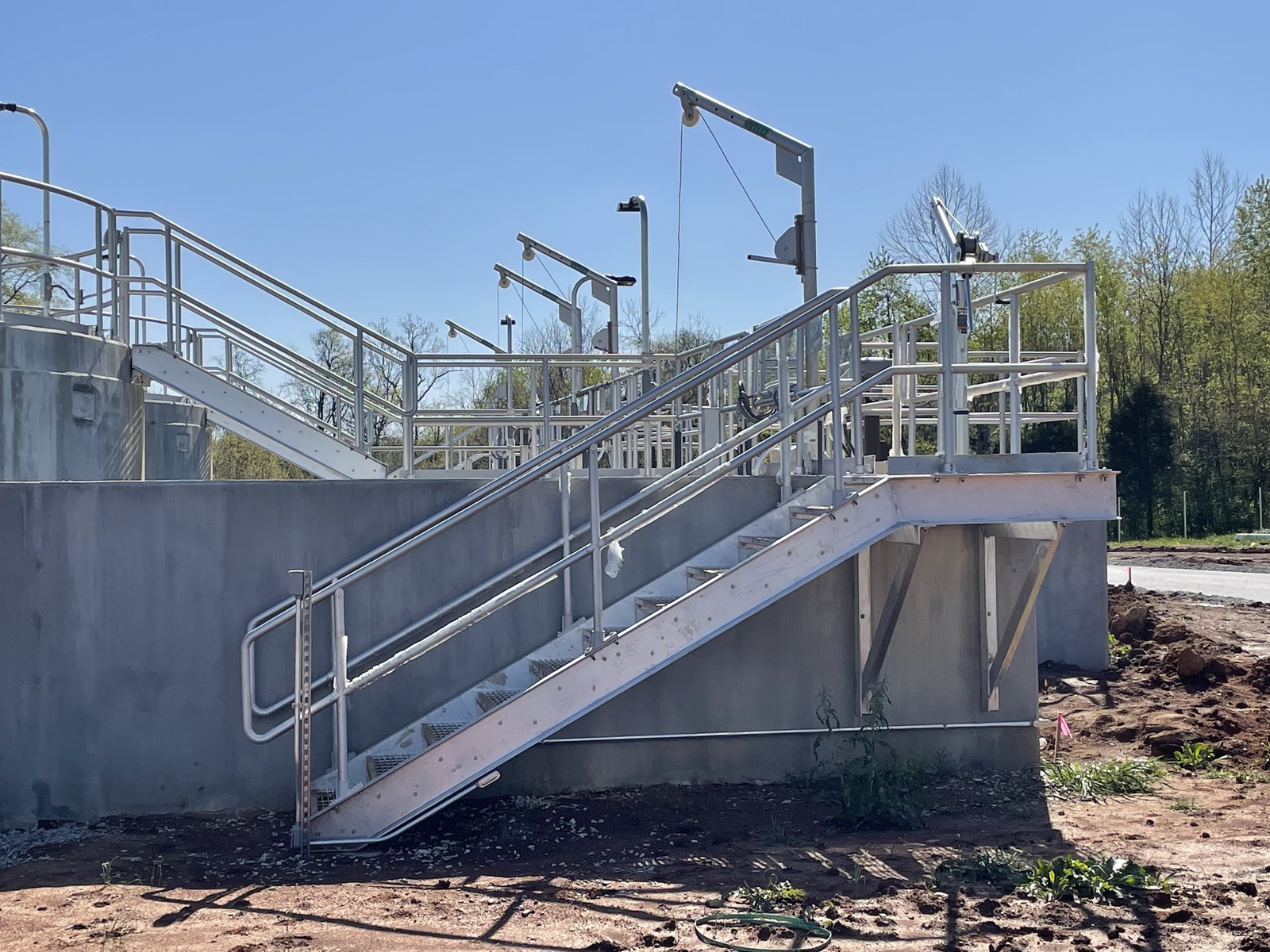 Steel Access Stairs with Railings